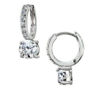 Giani Bernini Huggie Hoop Cubic Zirconia Sterling Silver Earrings